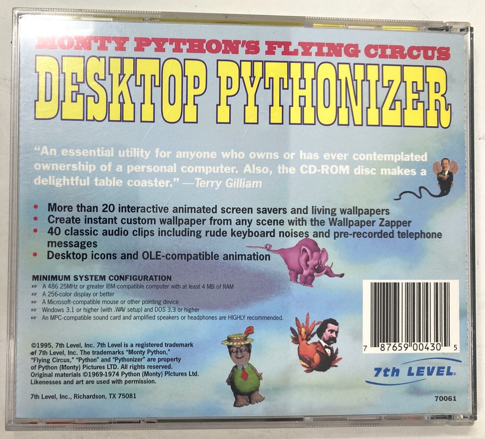Monty Python's Flying Circus: 1995 PC Desktop Pythonizer Wallpapers/Screensavers