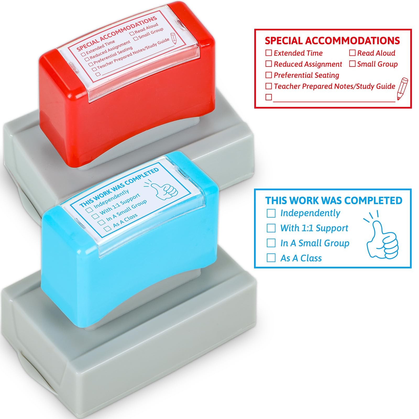 2 PCS Teacher Stamps for Classroom Self-inking Accommodations Stamp Set Compl...