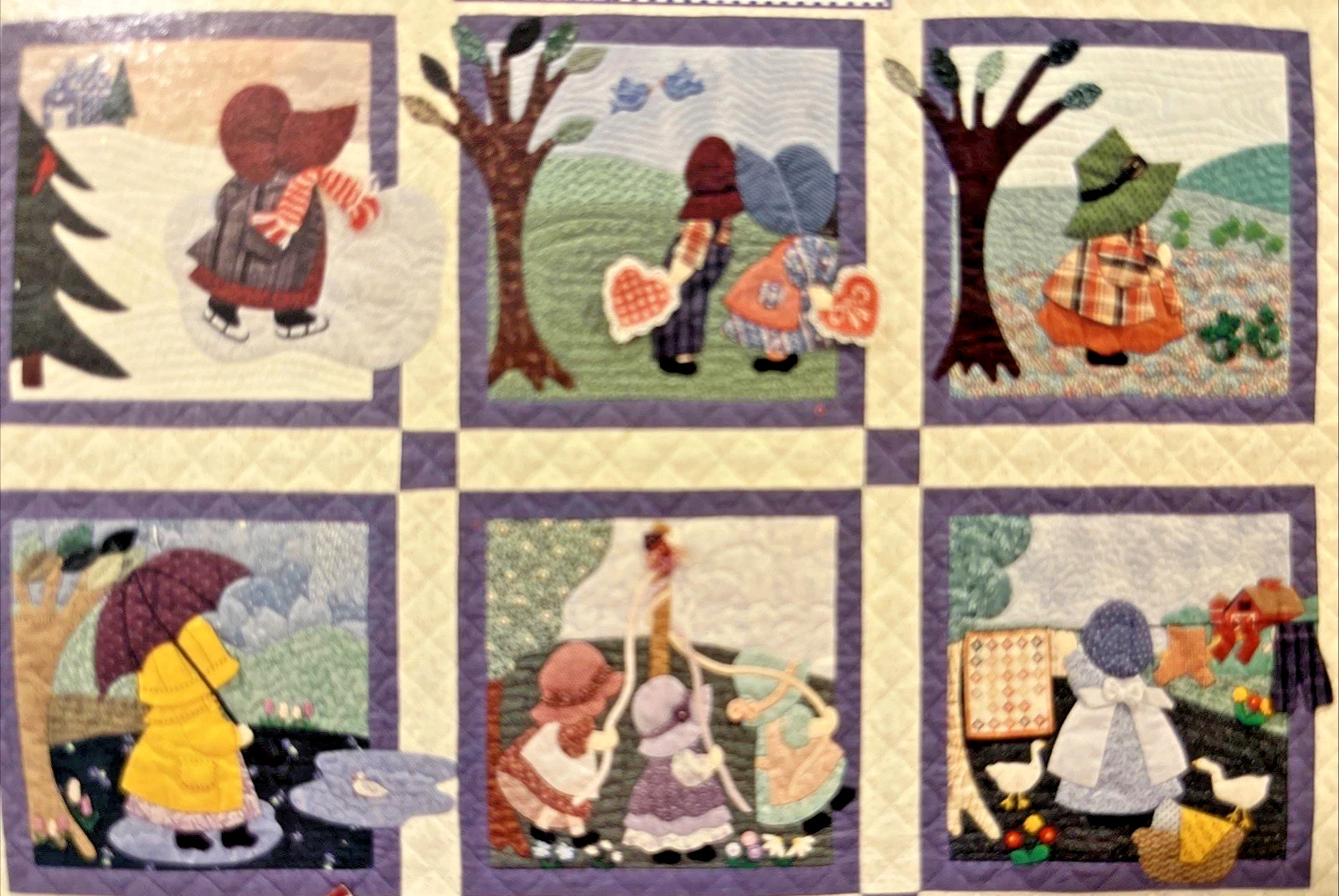 SUNBONNET SUE - ALL THROUGH THE YEAR 68pg booklet pattern insert Sue Linker 1994