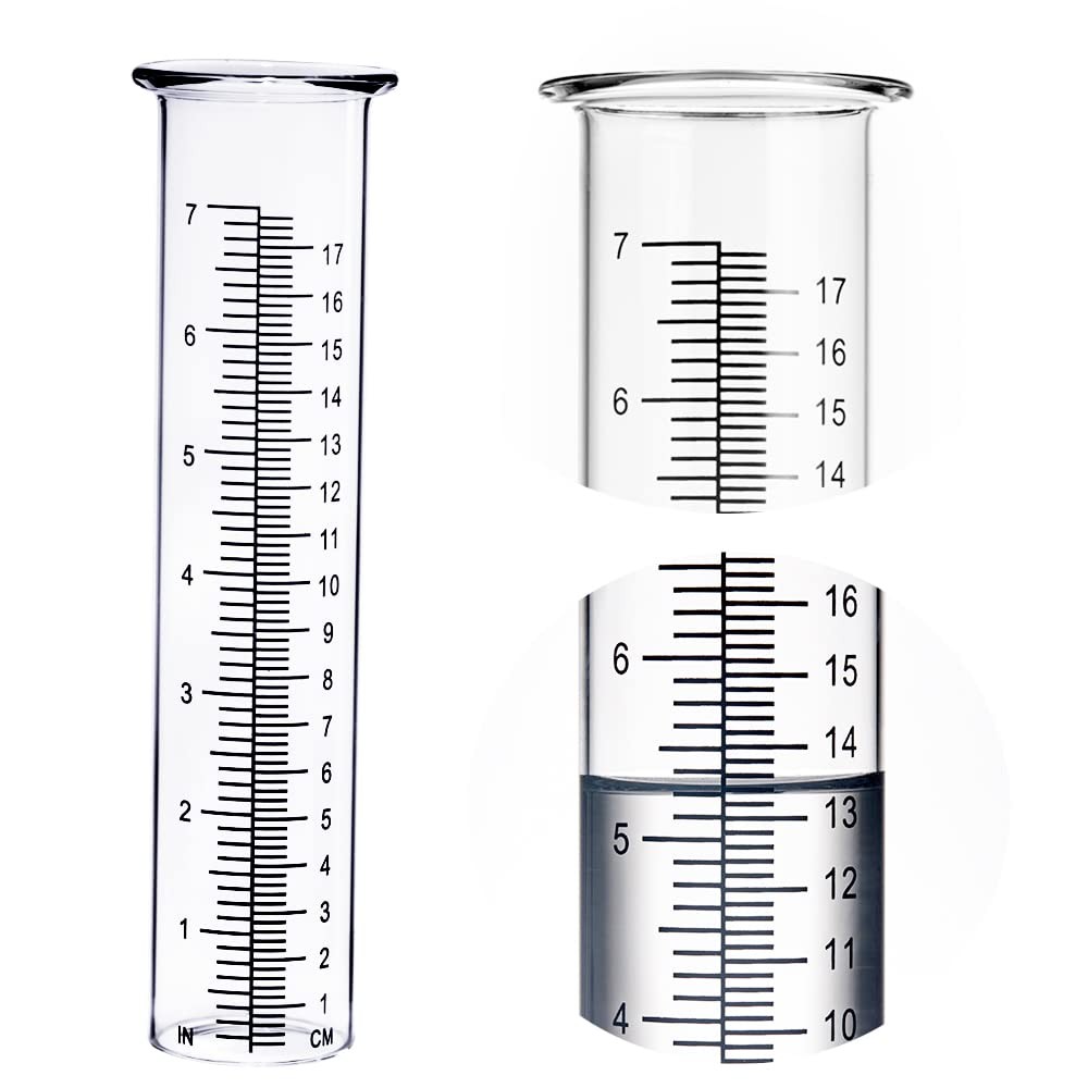 BIUWING 7 inch Rain Gauge 2.16 x 8.26 inches, 2pcs Tube