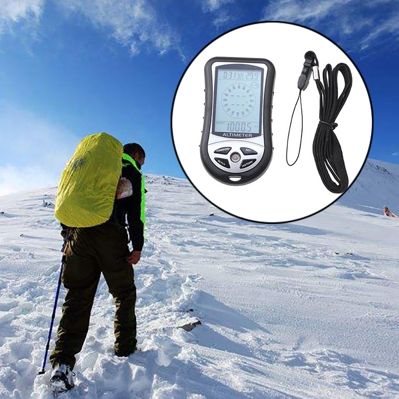 Portable Multifunction Altimeter Digital Compass Clock Barometer Thermometer m