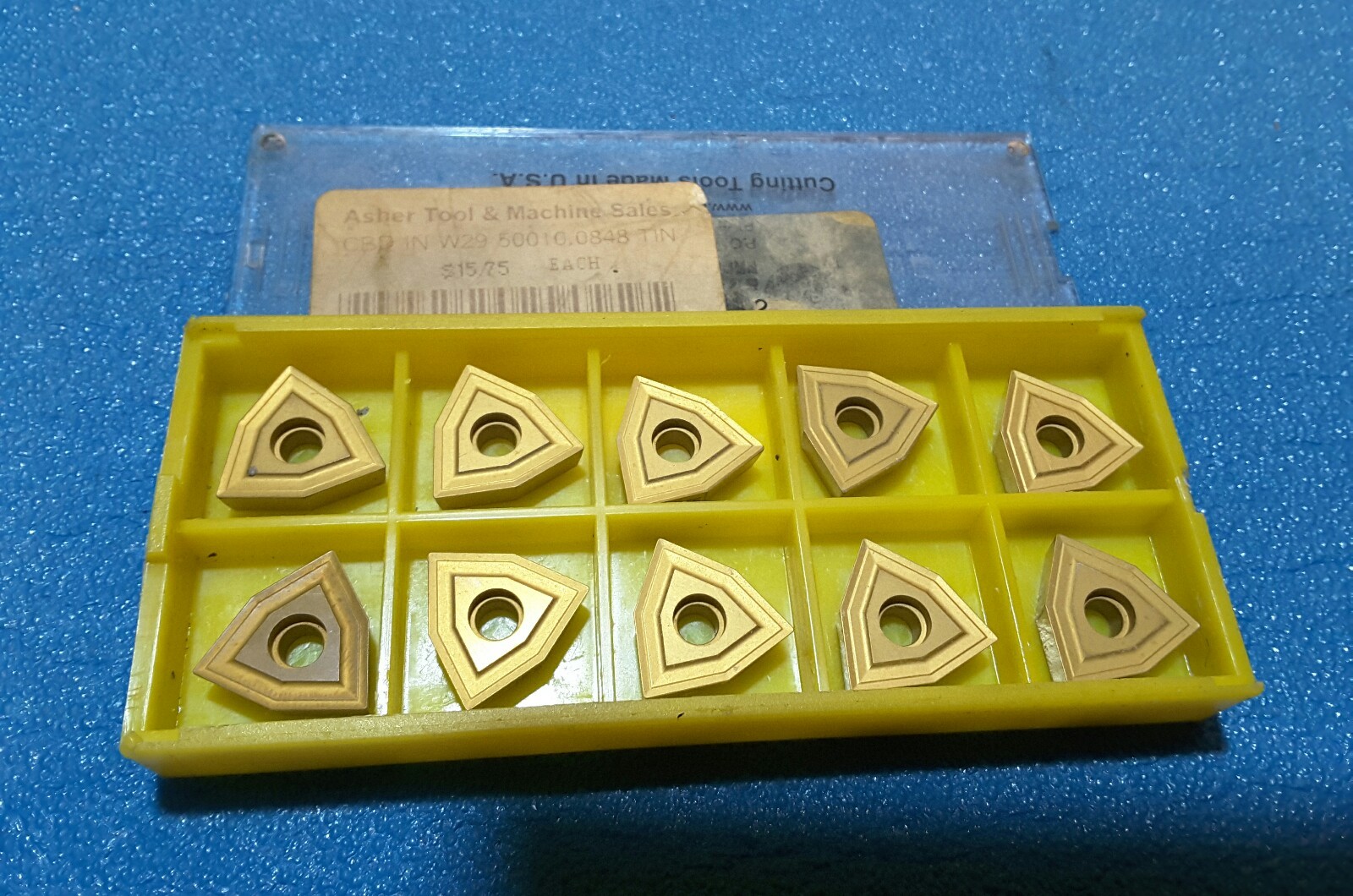 ASHER TOOL   W29 50010.0848 TIN CARBIDE  INSERTS,  10 PCS