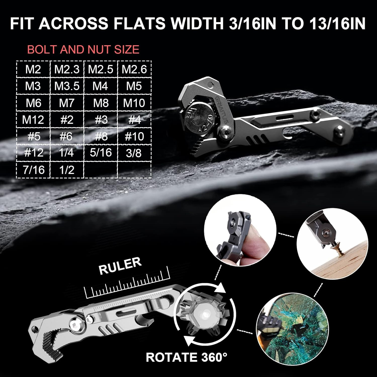 EDC Multitool 7 in 1 with Knife, Wrench, Folding Knife, Screwdriver | Bottle Ope