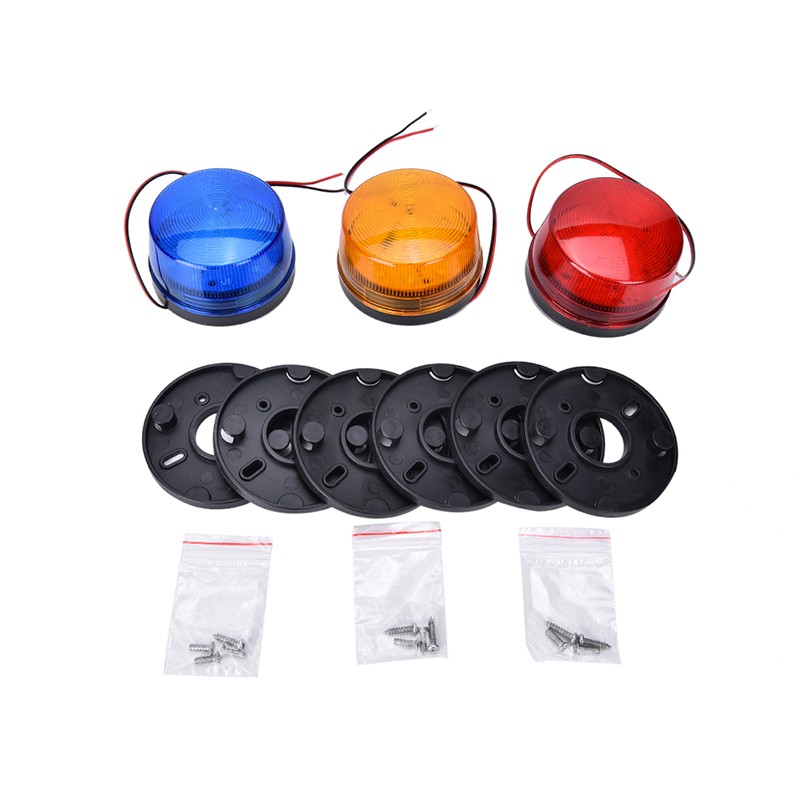 Orange Blue Red 12V LED Security Alarm Strobe Signal Warning Flashing Light Lamp