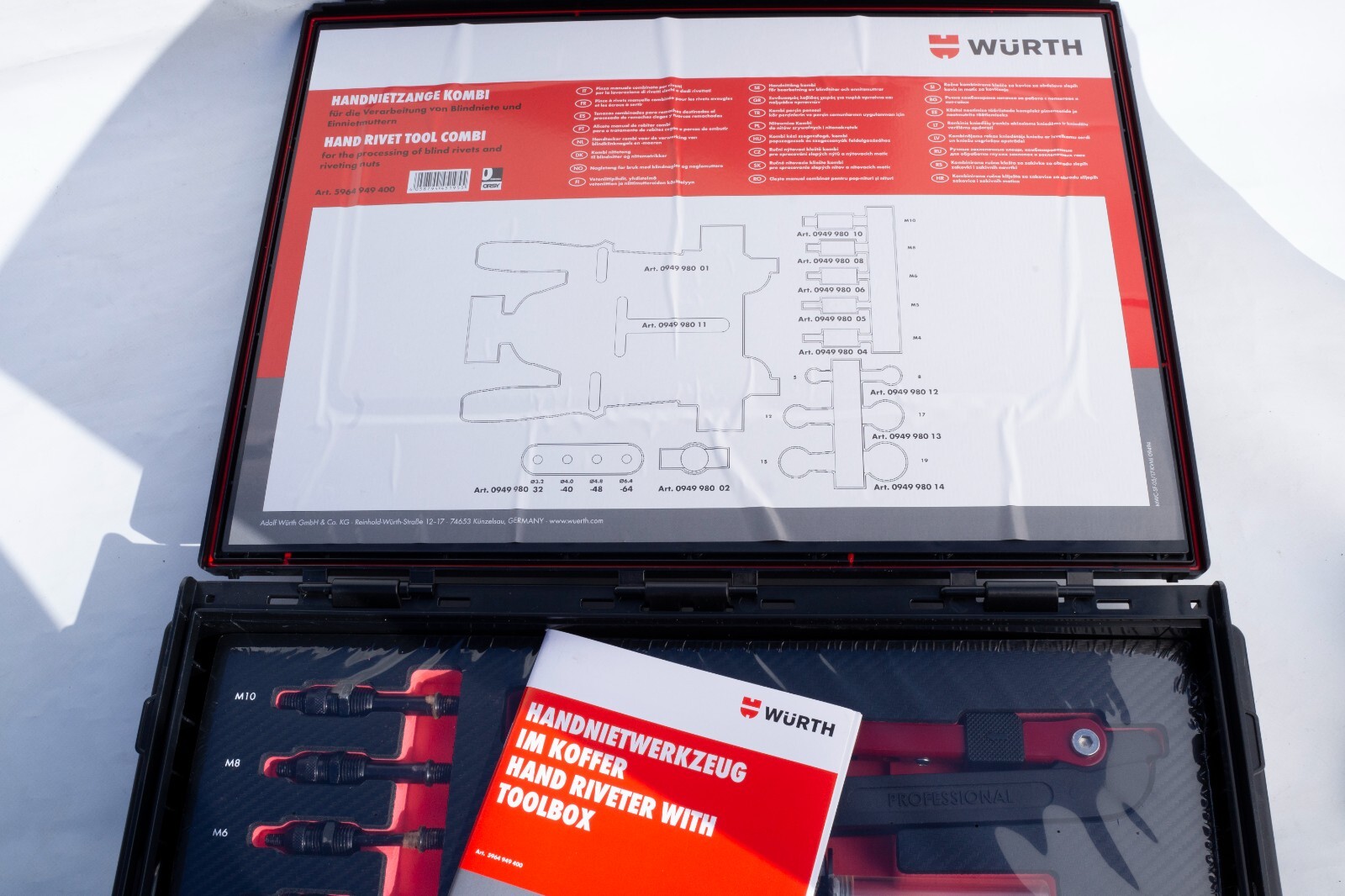 Wurth HAND RIVET TOOL Blind Rivets AND Riveting Nuts 4-10mm 5964949400
