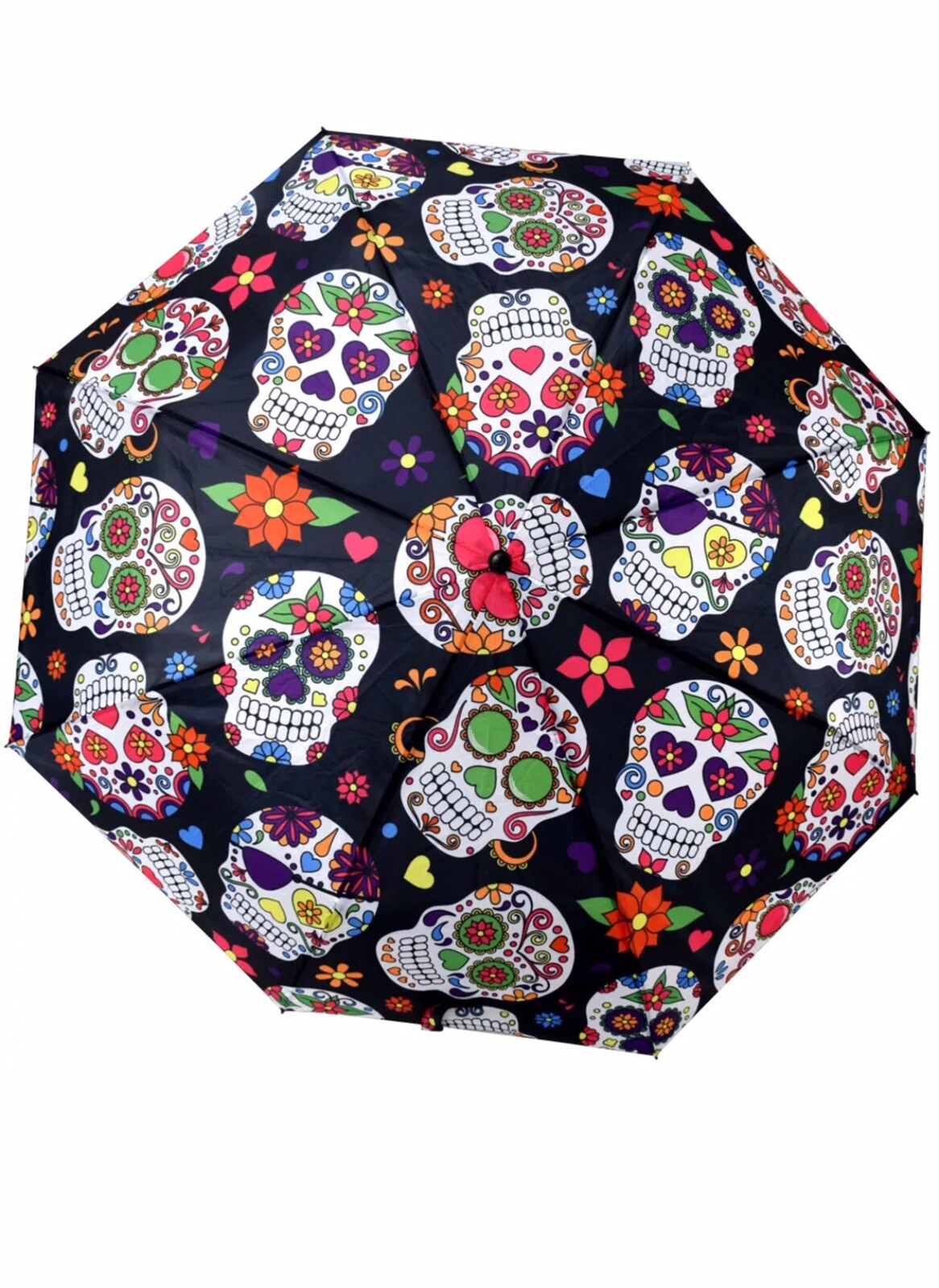 Day of the Dead Telescopic Umbrella w/ Cover - 38"