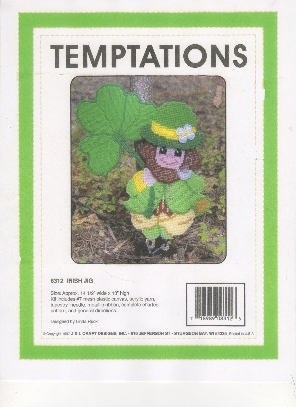 IRISH JIG  Wall Hanging  plastic canvas  PATTERN (#TF0164)