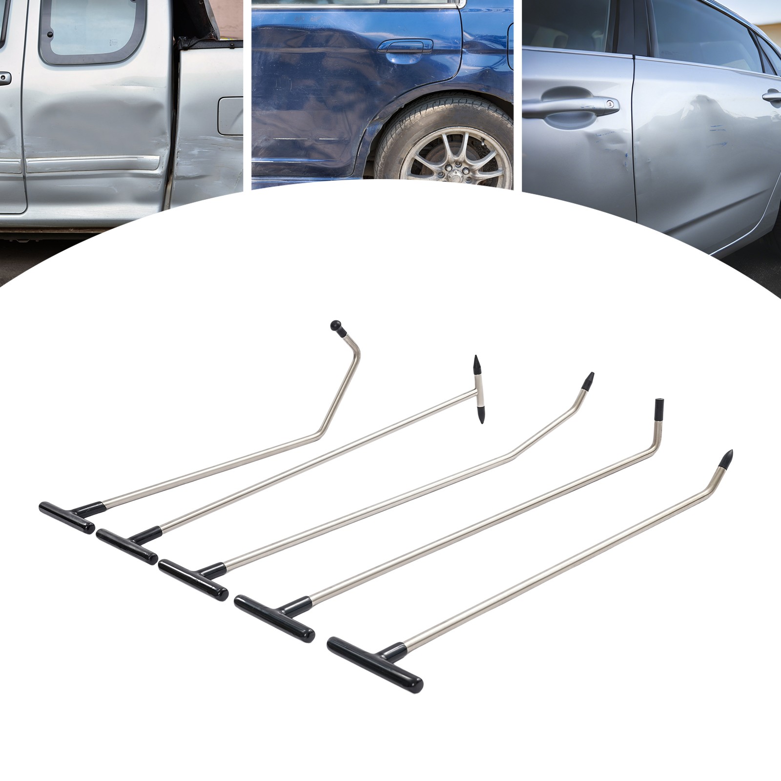 Auto Body PDR Tools Push Rods Kit Paintless Dent Repair Hail Removal Tool Set