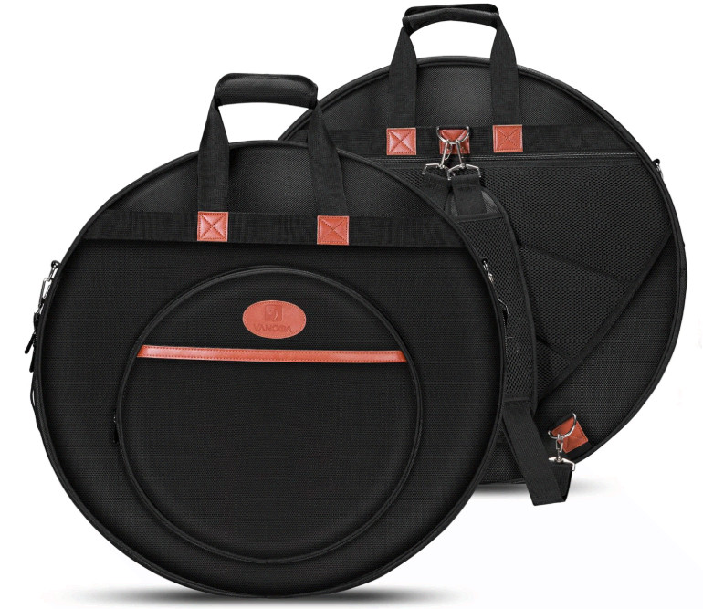 22" Cymbal Bag 10-Pack, 10mm Padded Case w/ Dividers, Waterproof Backpack Straps