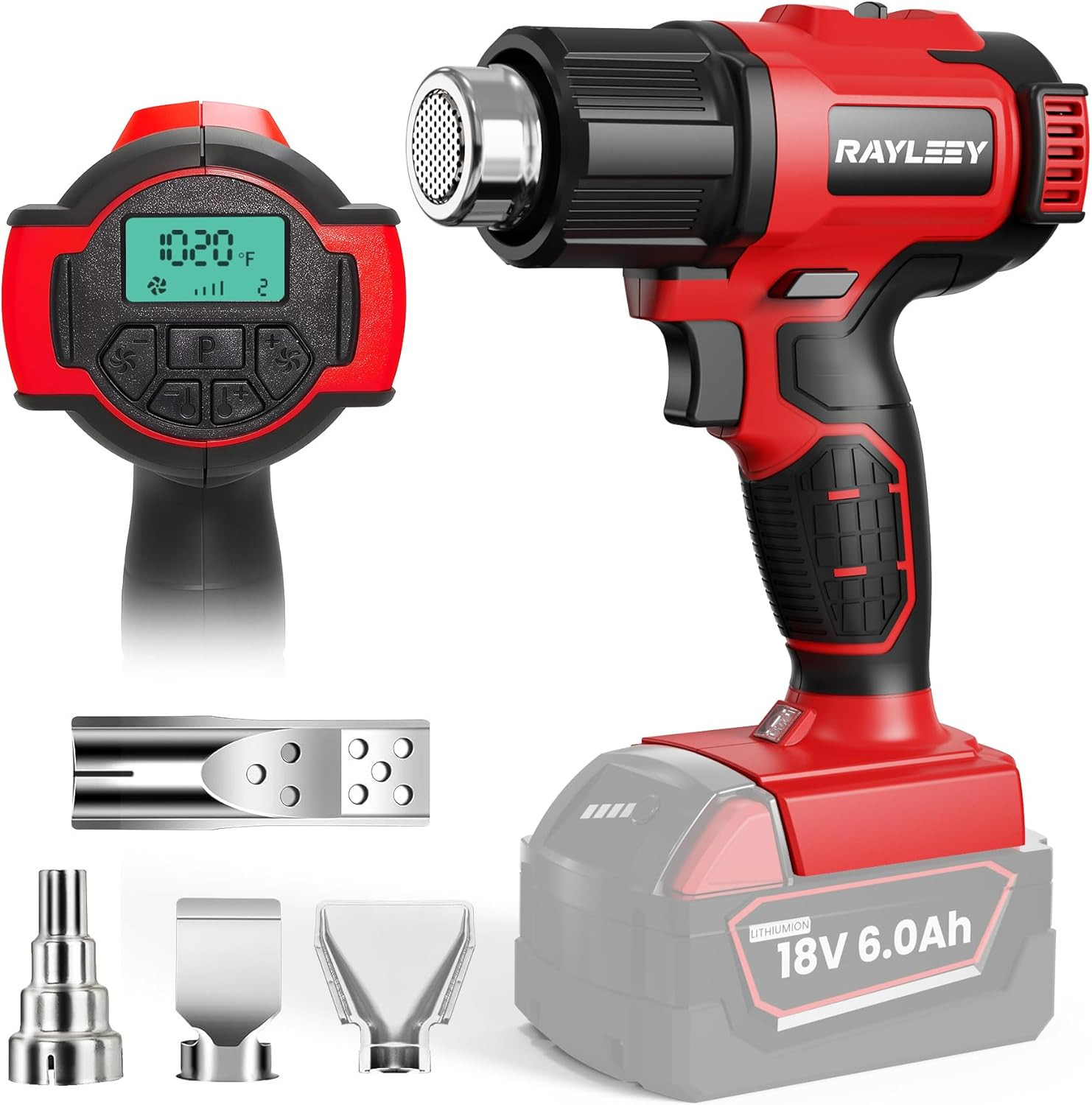 Cordless Heat Gun Compatible with Milwaukee 18V Battery, 122℉-1022℉ Hot Air Gun