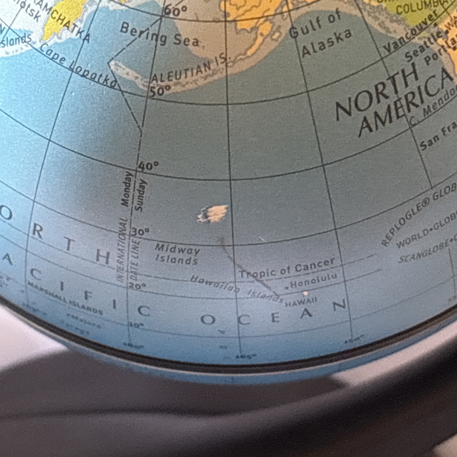 Desktop Rotating Replogle World Globe 6” x 4" Dual Direction Spin