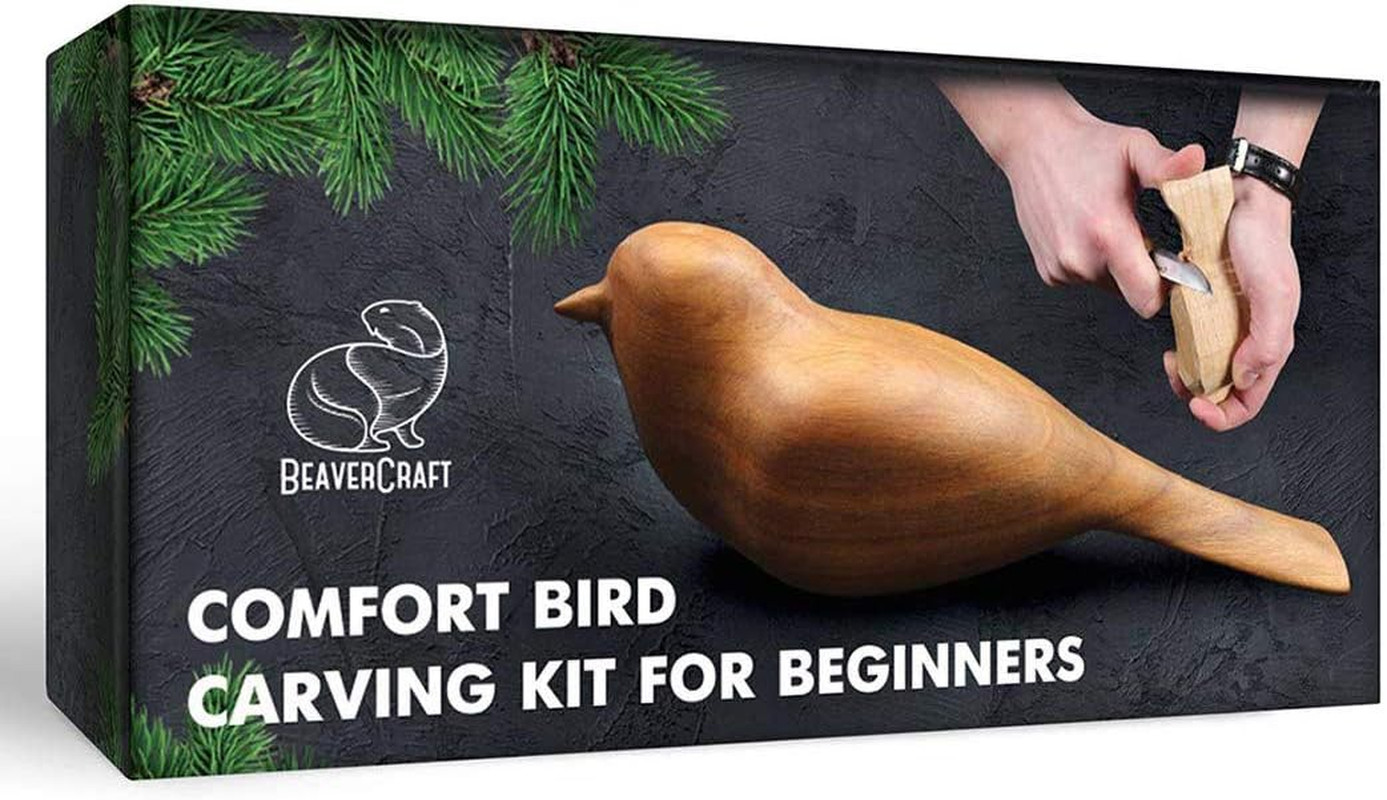 BeaverCraft Wood Carving Kit Comfort Bird DIY Kits for Adults Hobbies Whittling