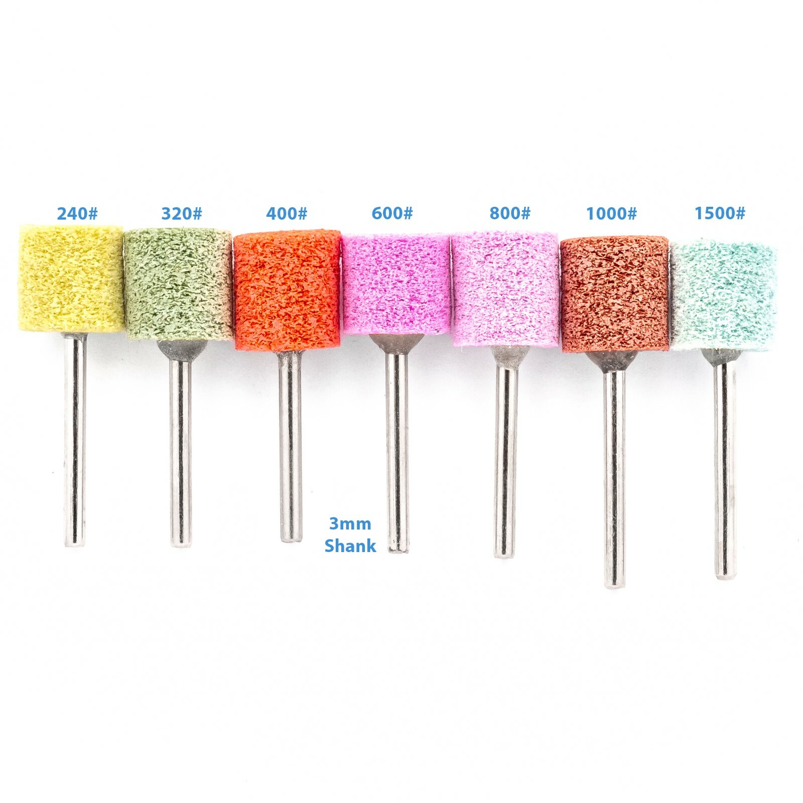 7pc 240-1500 Grit Abrasive Nylon Brush Wheel Grinding Polishing Buffer Drill Bit