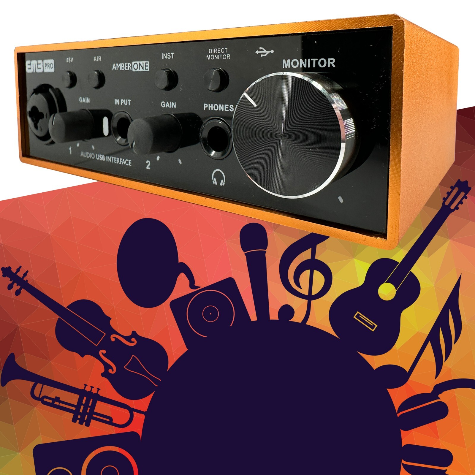 EMB 2In-2Out USB-C Audio Interface (Resolution 24Bit/96kHz) 48V Phantom Power