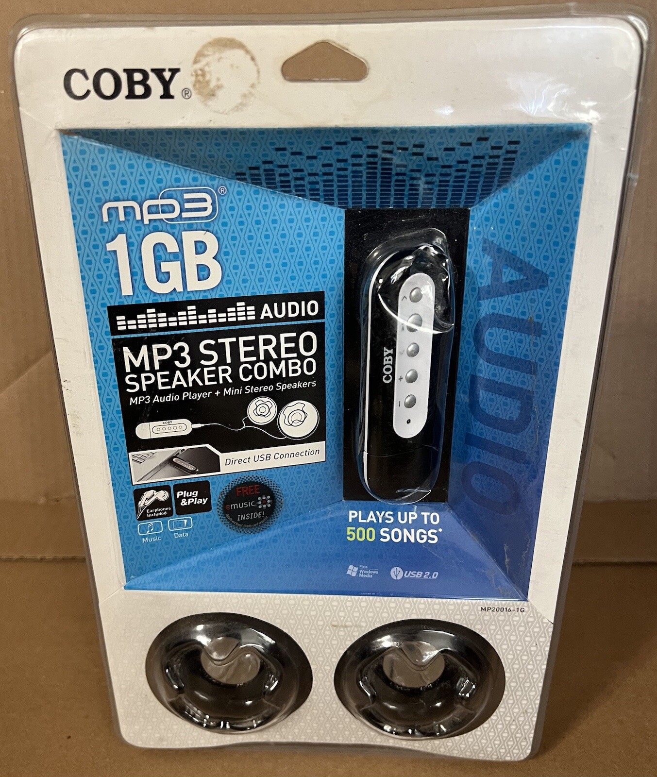 RARE COBY MP3   STEREO SPEAKER COMBO W/MP3 AUDIO PLAYER 1GB Play Up To 500 Songs