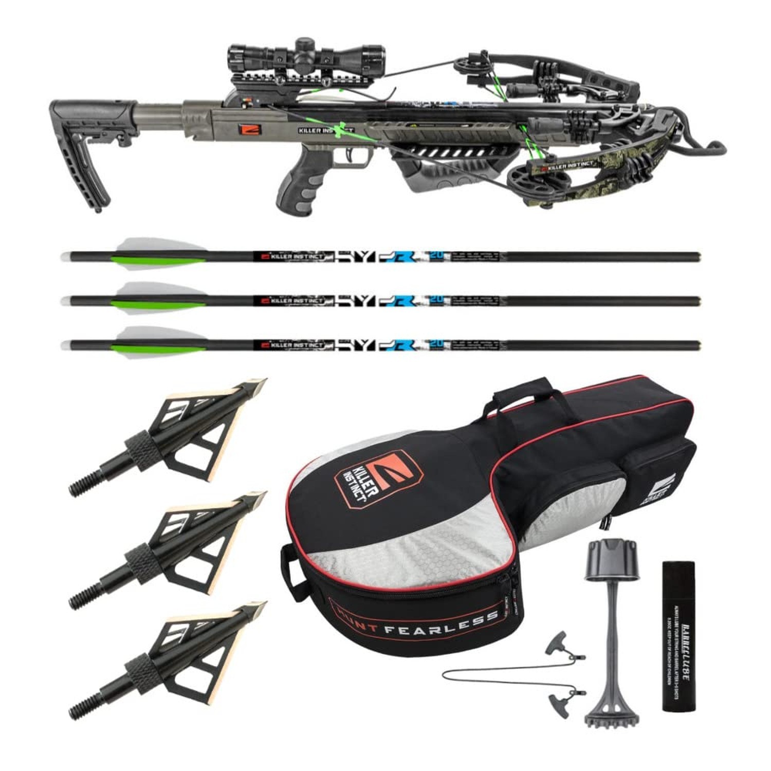 Killer Instinct Boss 405 FPS Crossbow Package with Backpack Case and Broadhea...