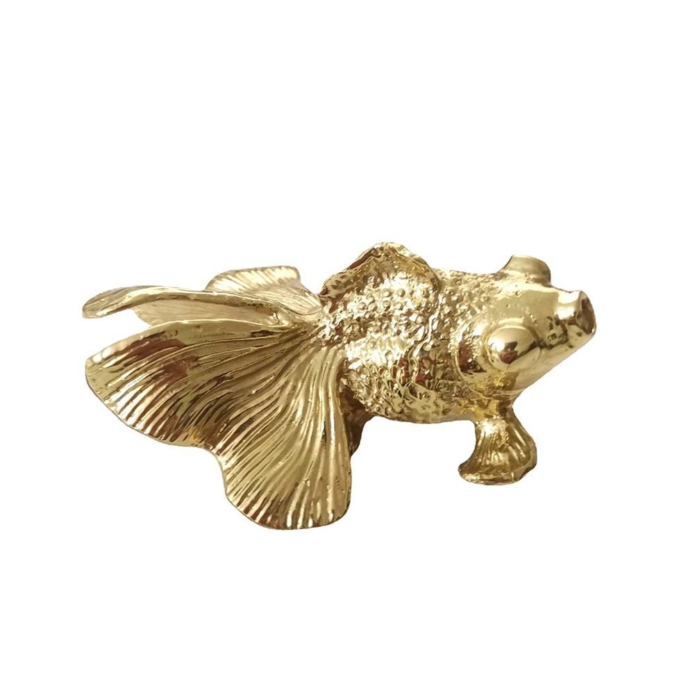 Striking Goldfish Patterned Cabinet Handle Knobs Solid Brass Construction