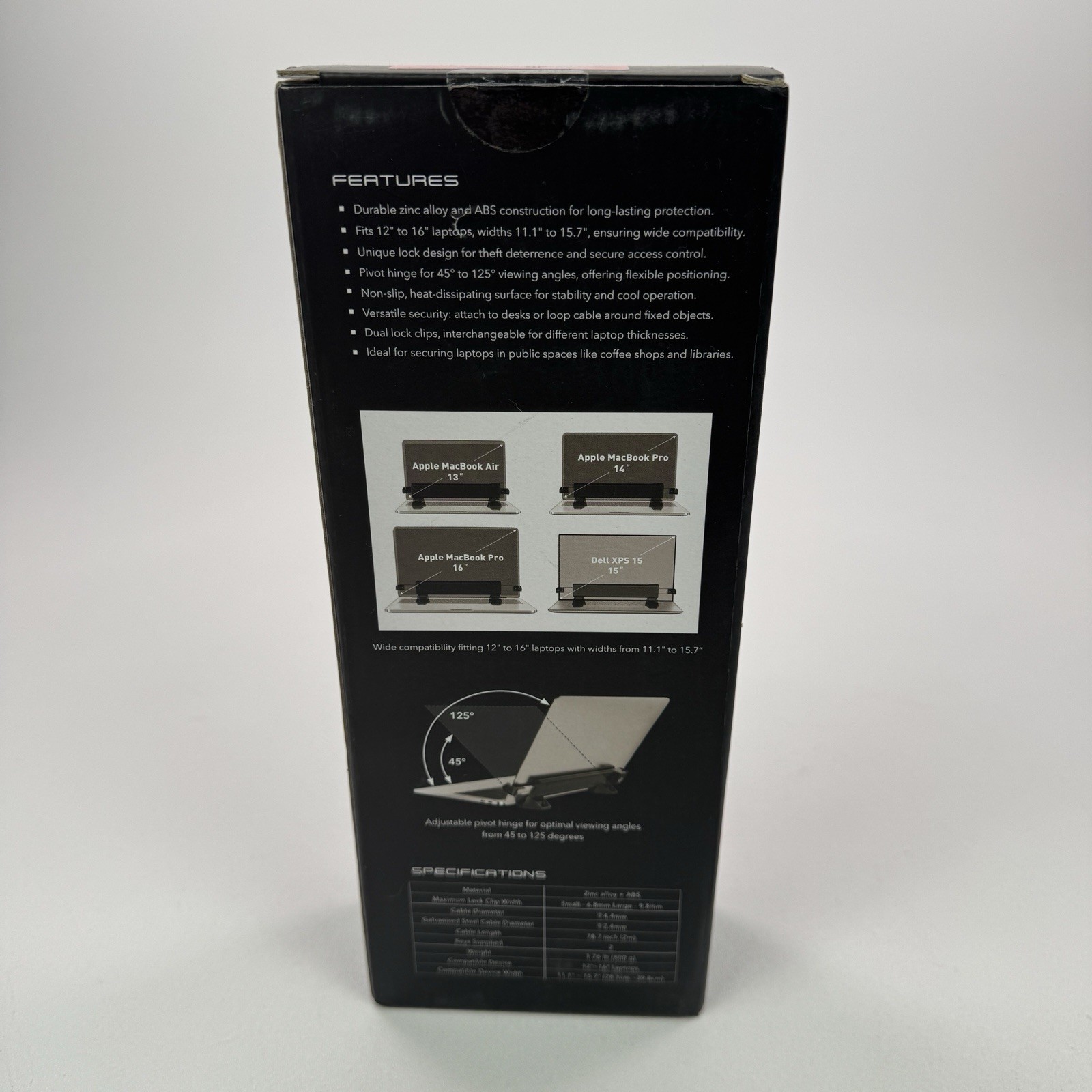 AboveTEK MacBook & Surface Laptop Locking Station with Combo Lock Cable