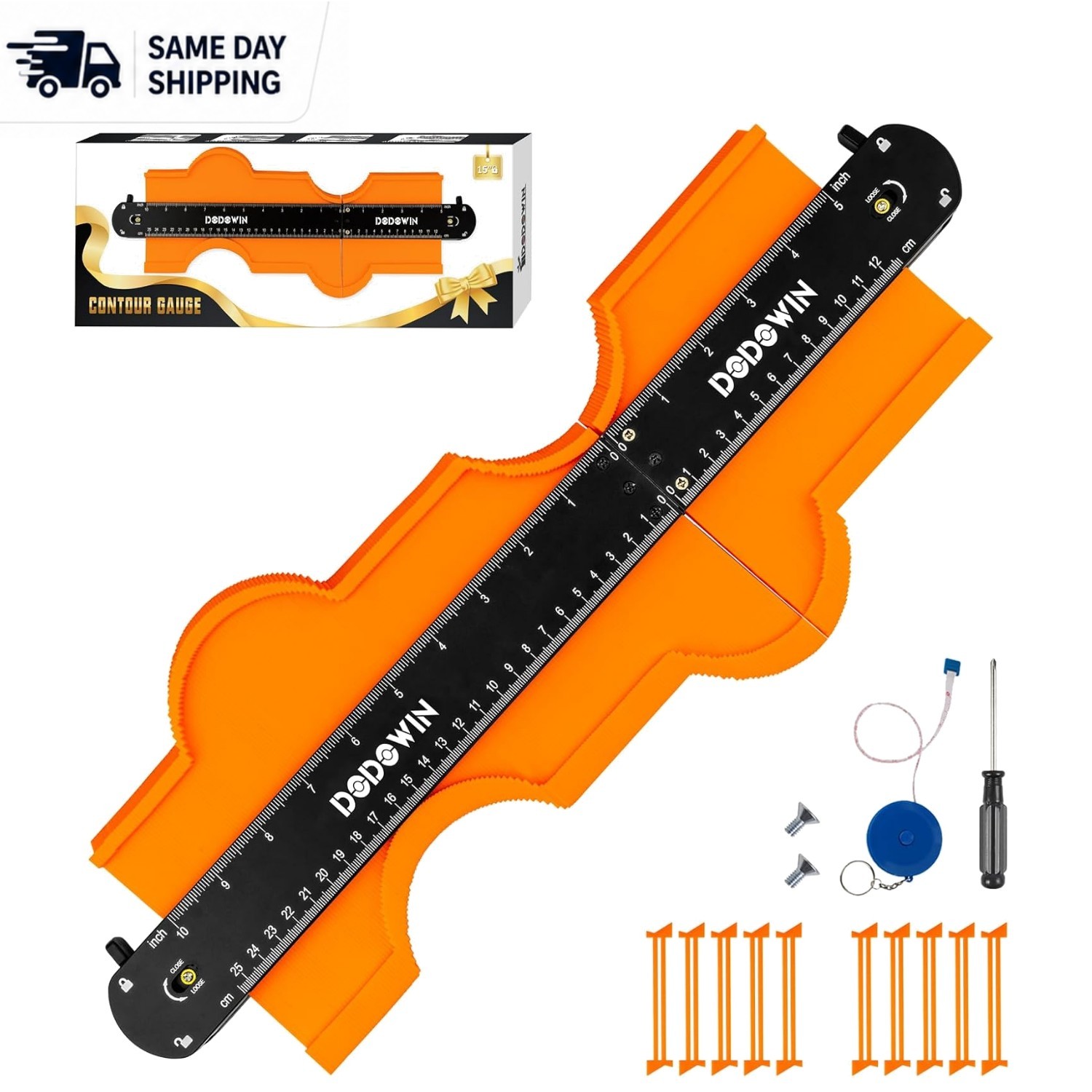 Foldable Contour Gauge Tool - Precision Measuring for Carpentry & DIY Projects