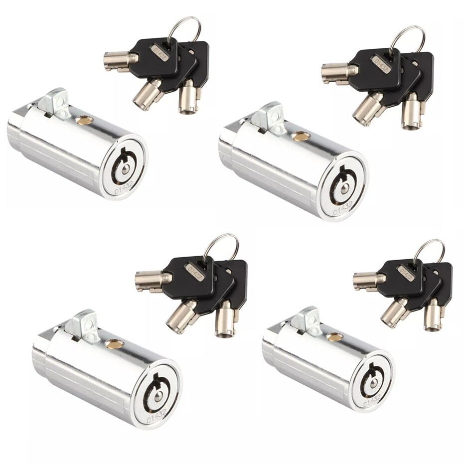 4PCS KEYED DIFFERENT Vending machine T Handle locks Cylinder Plug Lock Universal