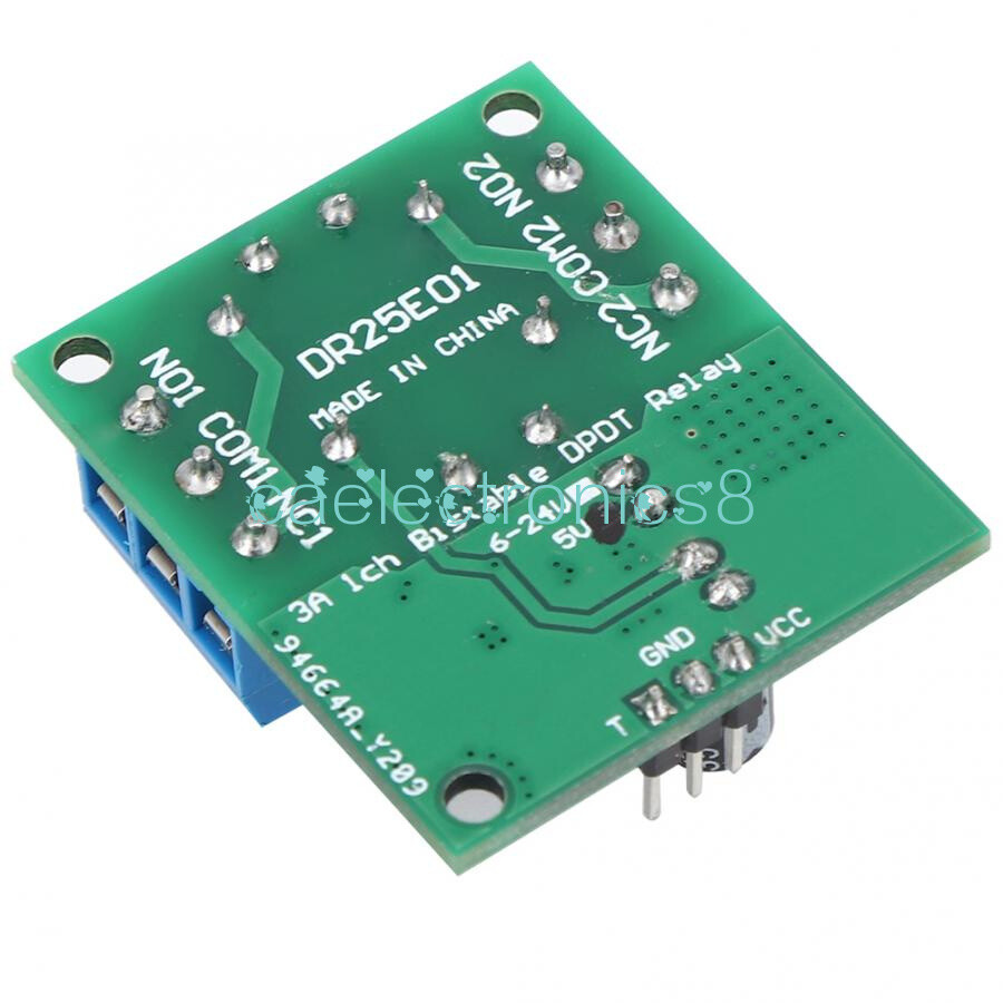 DC 5V 6-24V Double Pole Double Throw DPDT Self-locking Bistable Relay Module CA