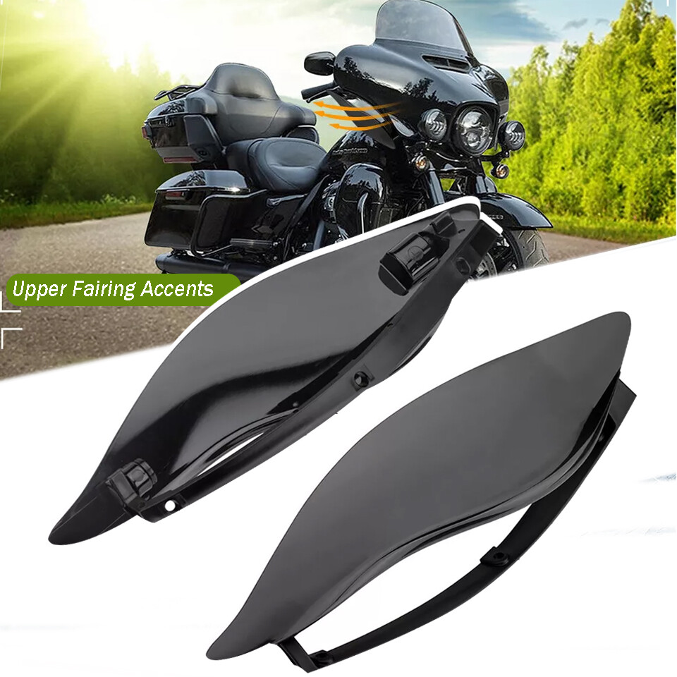 Pair Fairing Air Deflectors Black Adjustable for Harley Batwing Street Glide