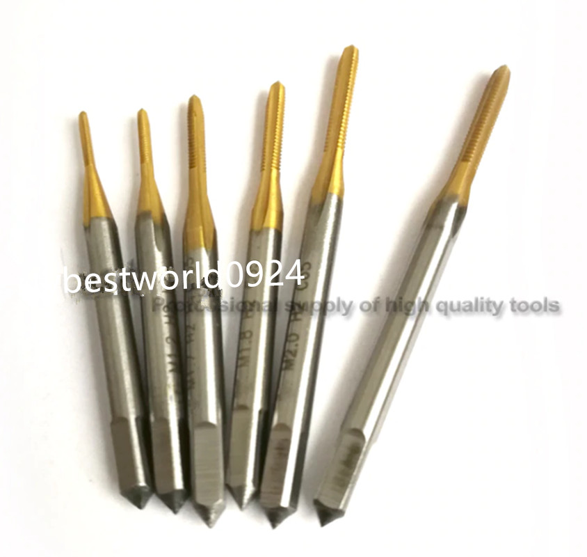 2pcs M2*0.4 Tin Hss-co Metric Right Hand tap Straight Flute Thread tap
