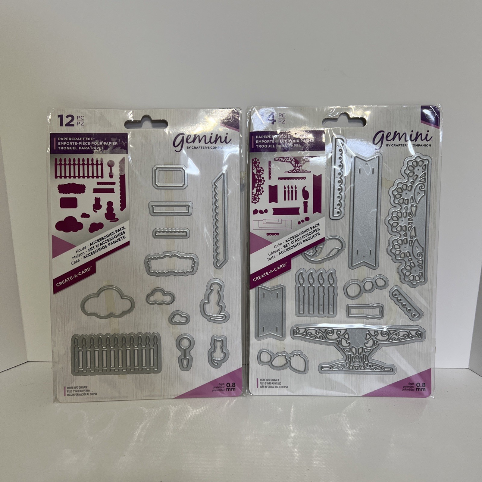 Lot Of 2 Gemini by Crafter's Companion ~ Accessories Die Set ~ House & Cake