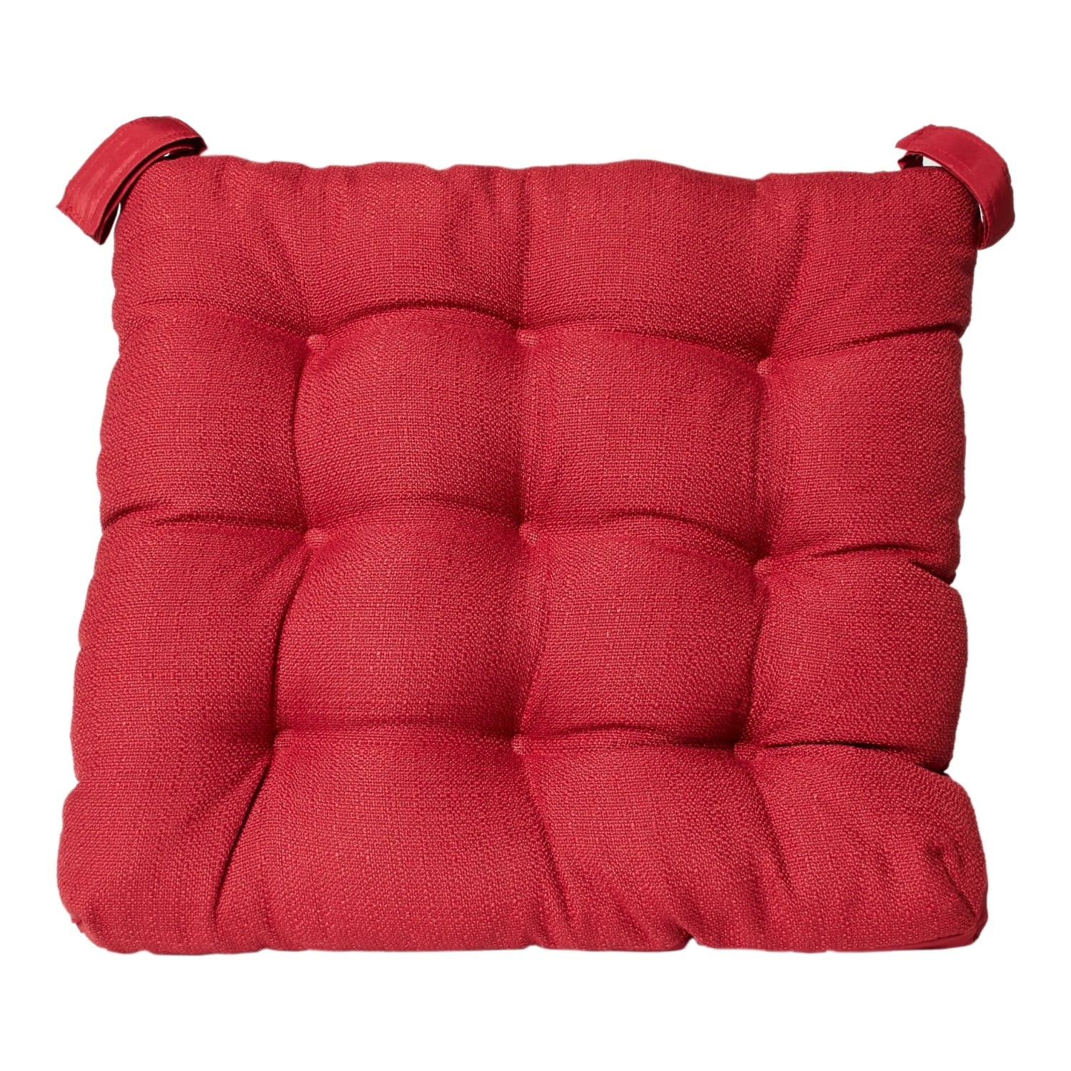 Mainstays Textured Chair Seat Pad (Chair Cushion), Red Color,1-Piece,15.5" x 16"