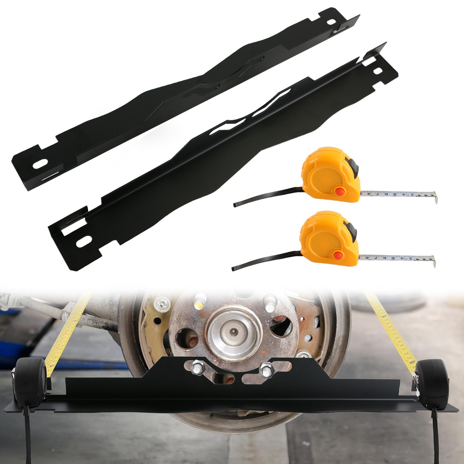 2 Pack Heavy Duty Wheel Alignment Tool Kit Black Toe Alignment Tool Plates ♪