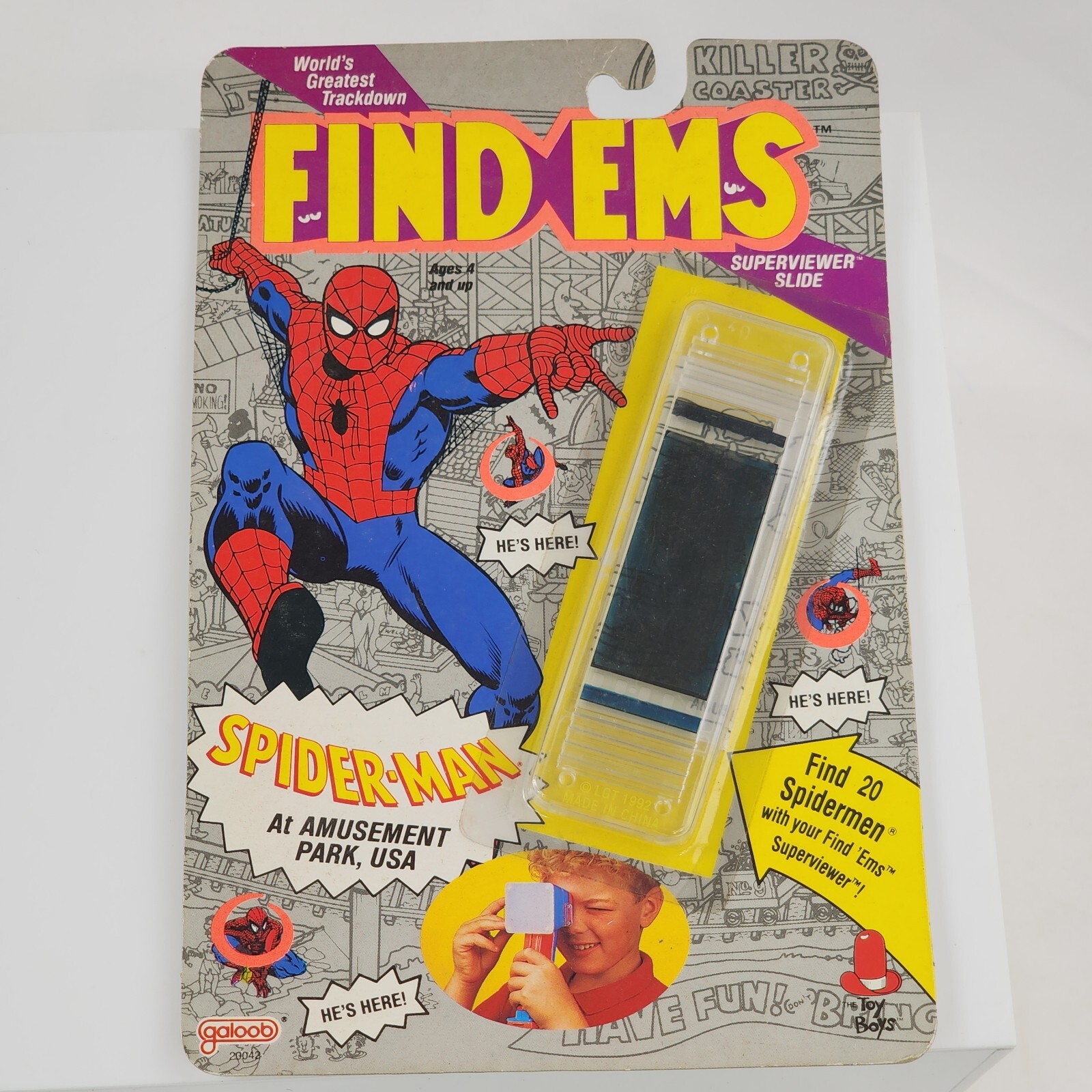 Vtg Spider-Man Find Ems Superviewer Slide Amusement Park 1992 Galoob Sealed New
