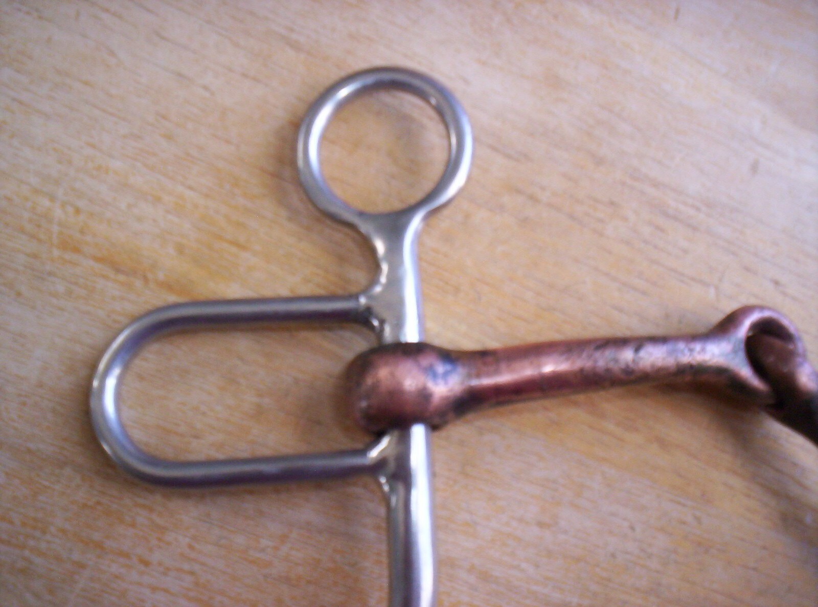 Used Stainless Argentine Snaffle Bit 5" Copper Mouth 6" Shanks