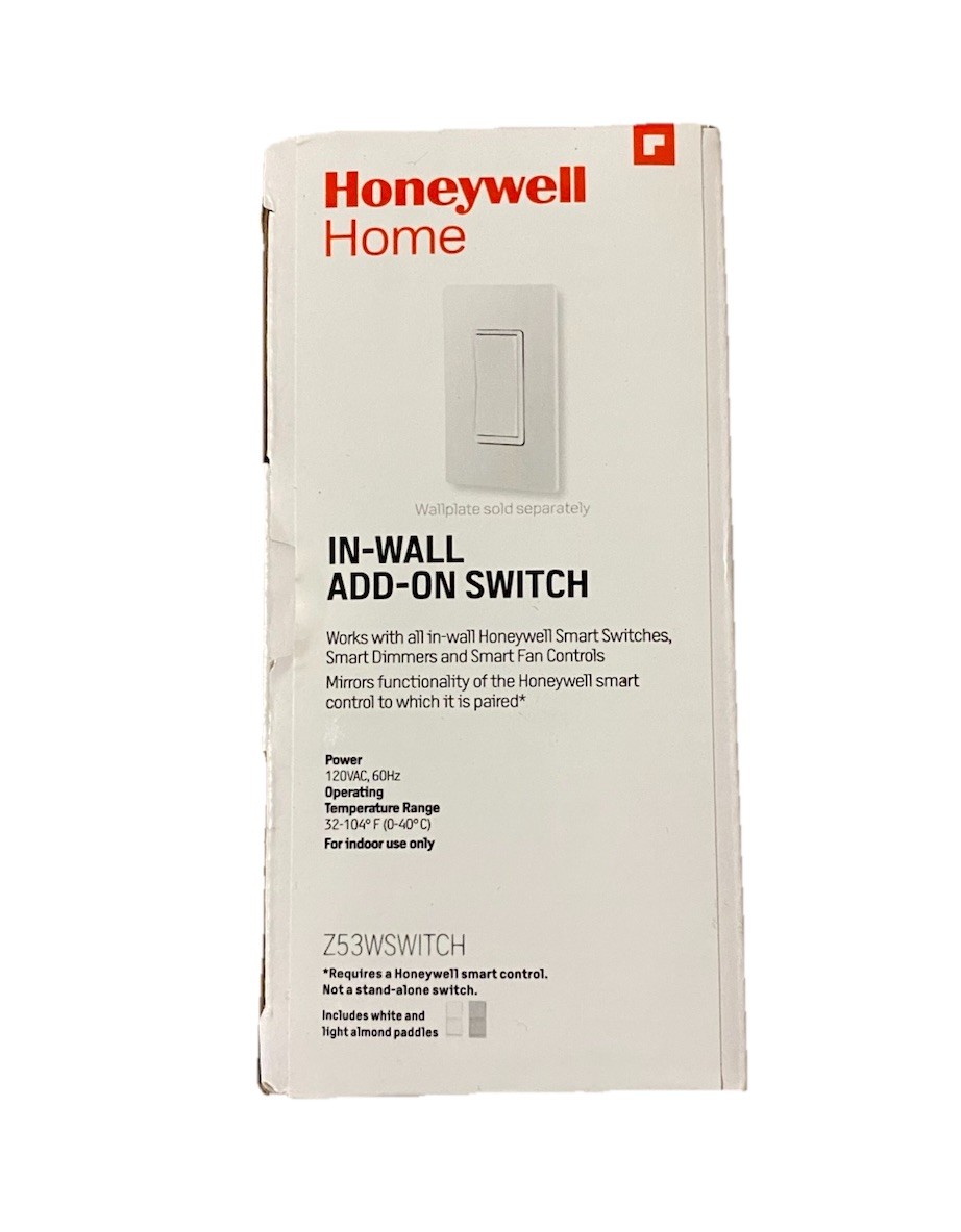 Honeywell Z53WSWITCH Z Wave Plus In Wall 3 Way Switch White New