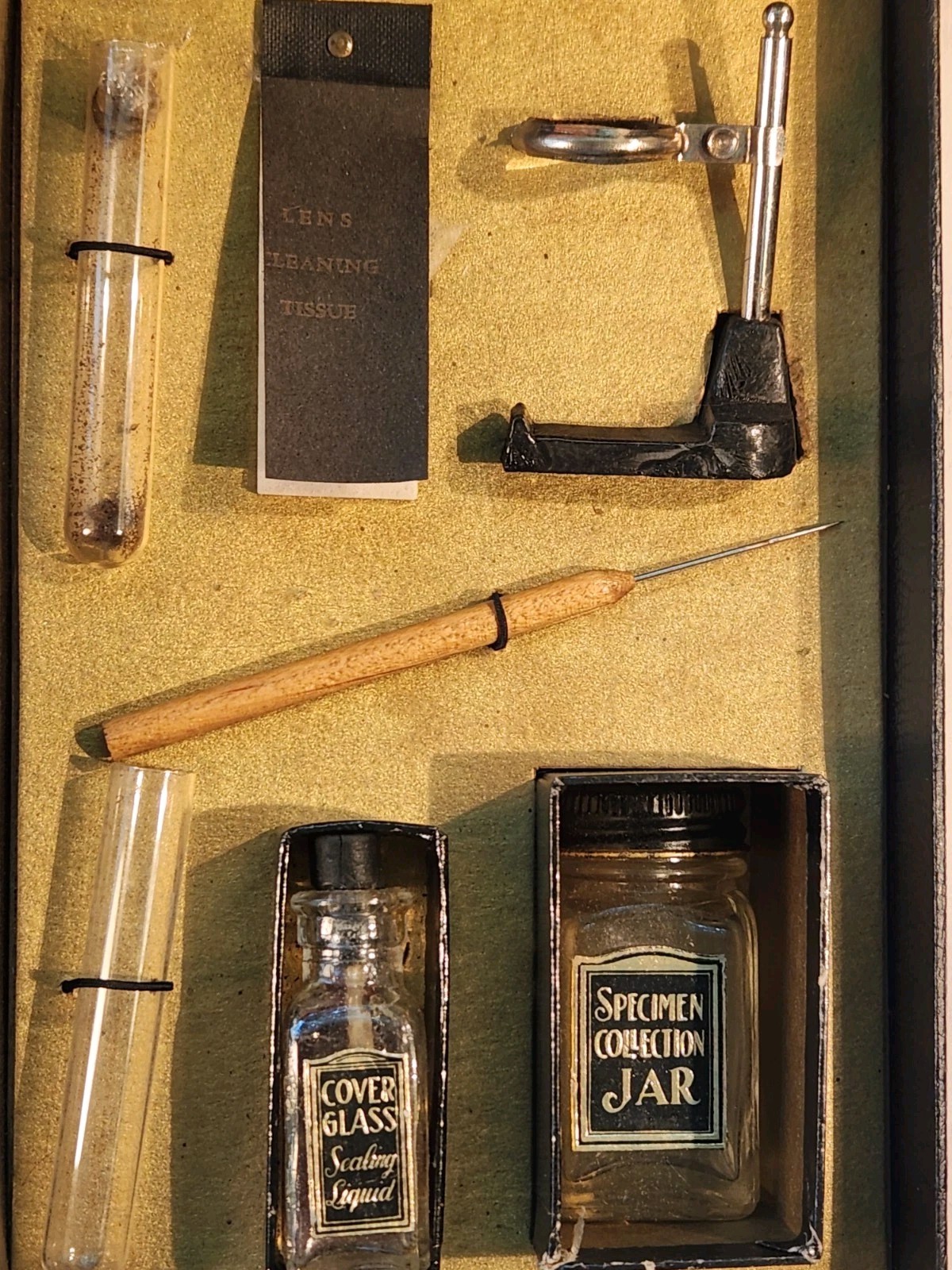 Old Microscope Set - Model 3x Microset Science Toy Distrib. Geo Borgfeldt
