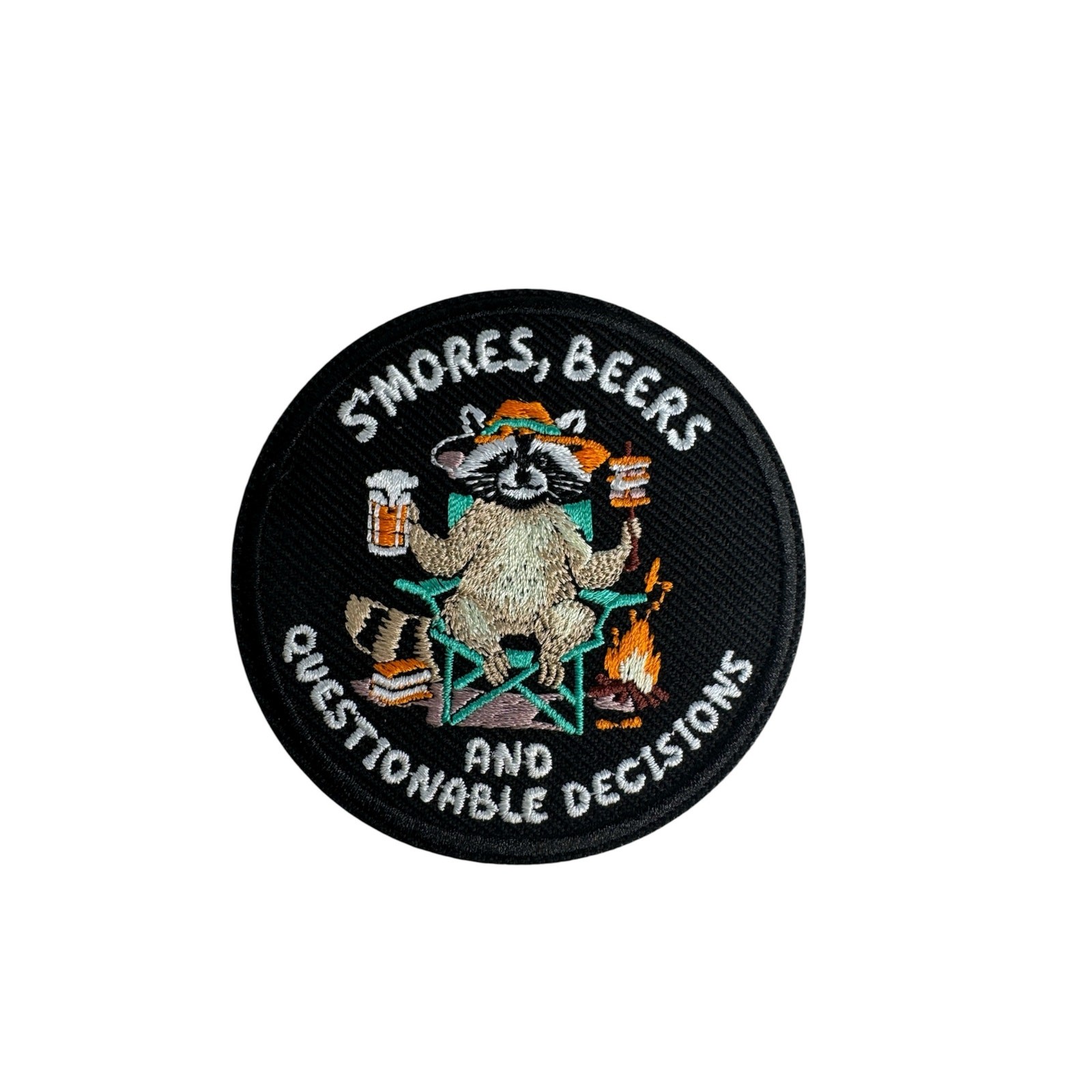 Smores Beers And Questionable Decisions Patch 3x3 InchesFunny Camping