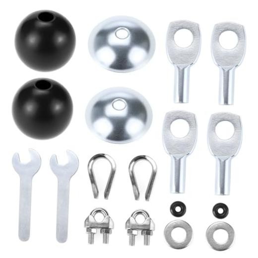 Gym Machine Cable Accessories Set - 5mm Cable Ball Stopper, Bowl-Shape Plate,