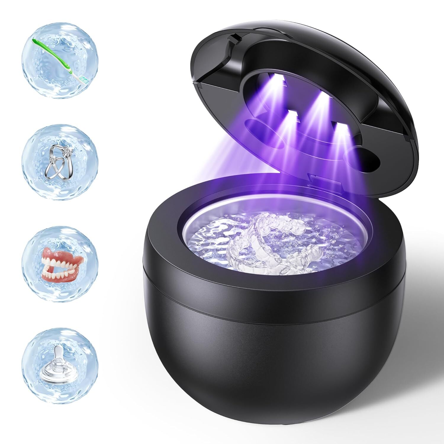 Ultrasonic Retainer Cleaner Retainer Cleaner Machine for Dentures Mouth Guard...