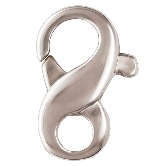 2pc, Infinity Clasp, Figure 8 Lobster Catch, Sterling Silver, Medium Cast Trigge