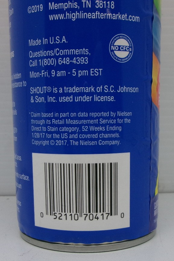 SHOUT AUTO MULTI PURPOSE INTERIOR CLEANER 22oz. SPRAY CAN #A1