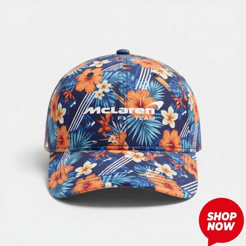 New Unisex All-Over Print McLaren With Flower Pattern, F1 motorsport Cap