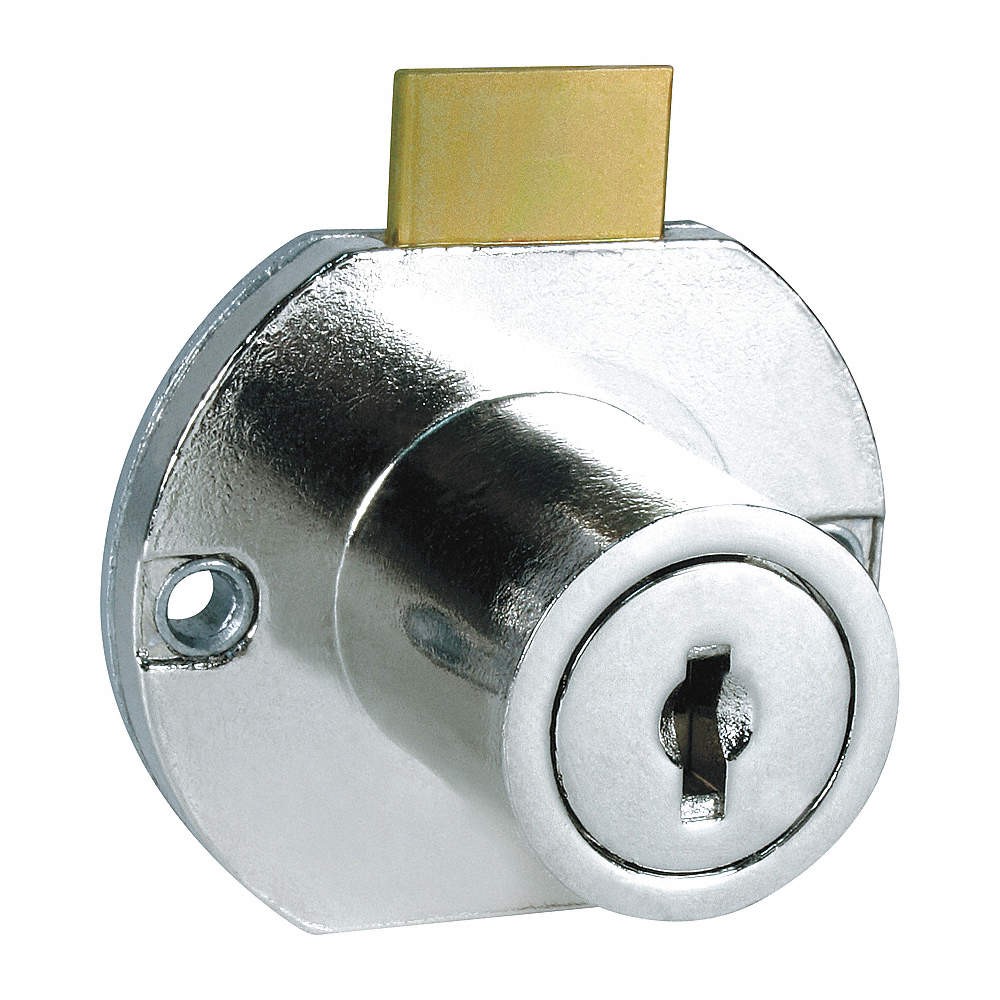 COMPX NATIONAL C8703-MKKD-14A Cabinet Drawer Dead Bolt Lock,Silr,Round 4TYE5