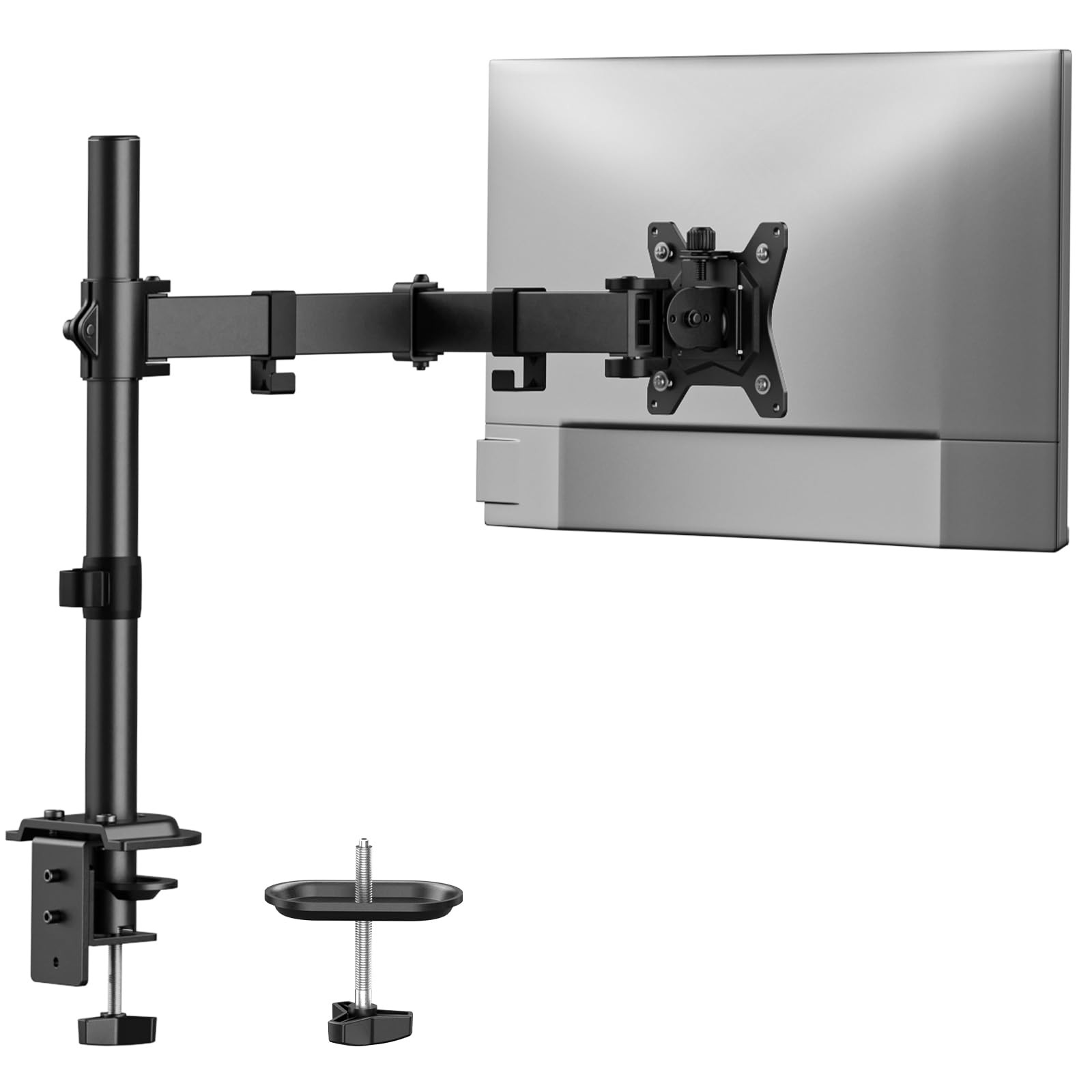 HUANUO Single Monitor Mount, Arm for 13”-32” Monitors up to Black