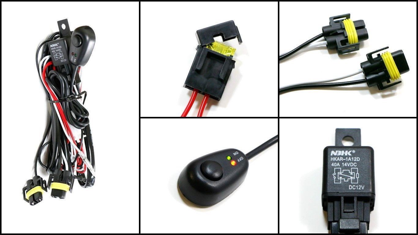 H11 H8 Relay Harness Wire Kit + LED ON/OFF Switch For Fog Lights HID Worklamp