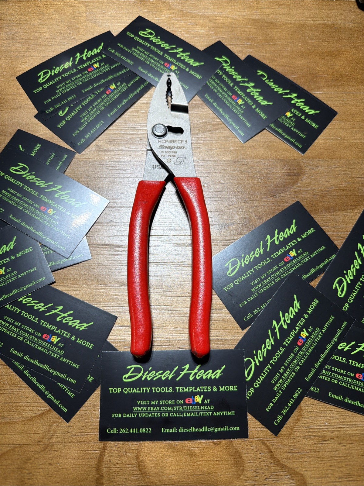 NEW Snap On Tools HCP486CF RED Handle Universal Hose Clamp Pliers
