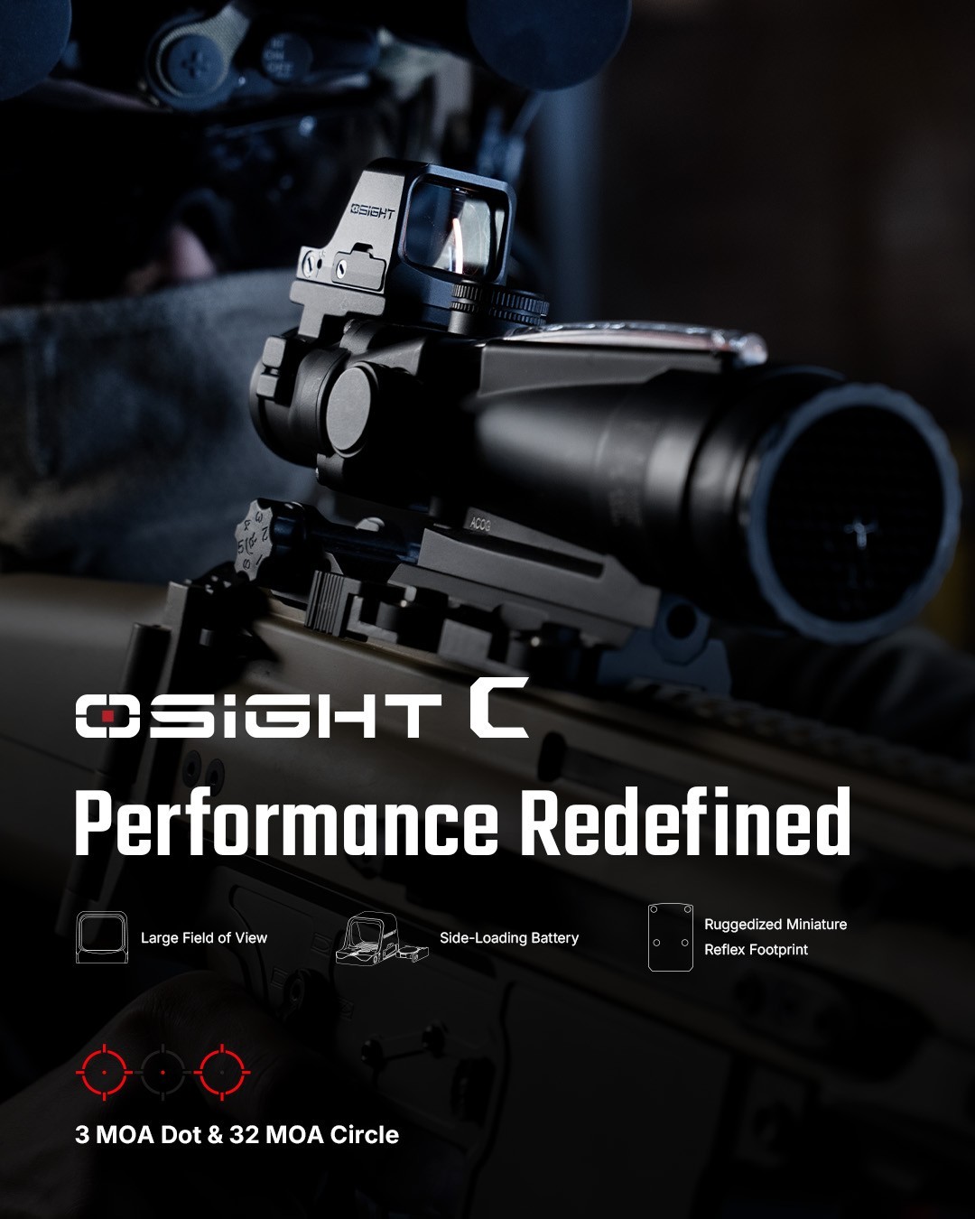 Olight Osight C Open Reflex Optic with Replaceable Side-Loading Battery