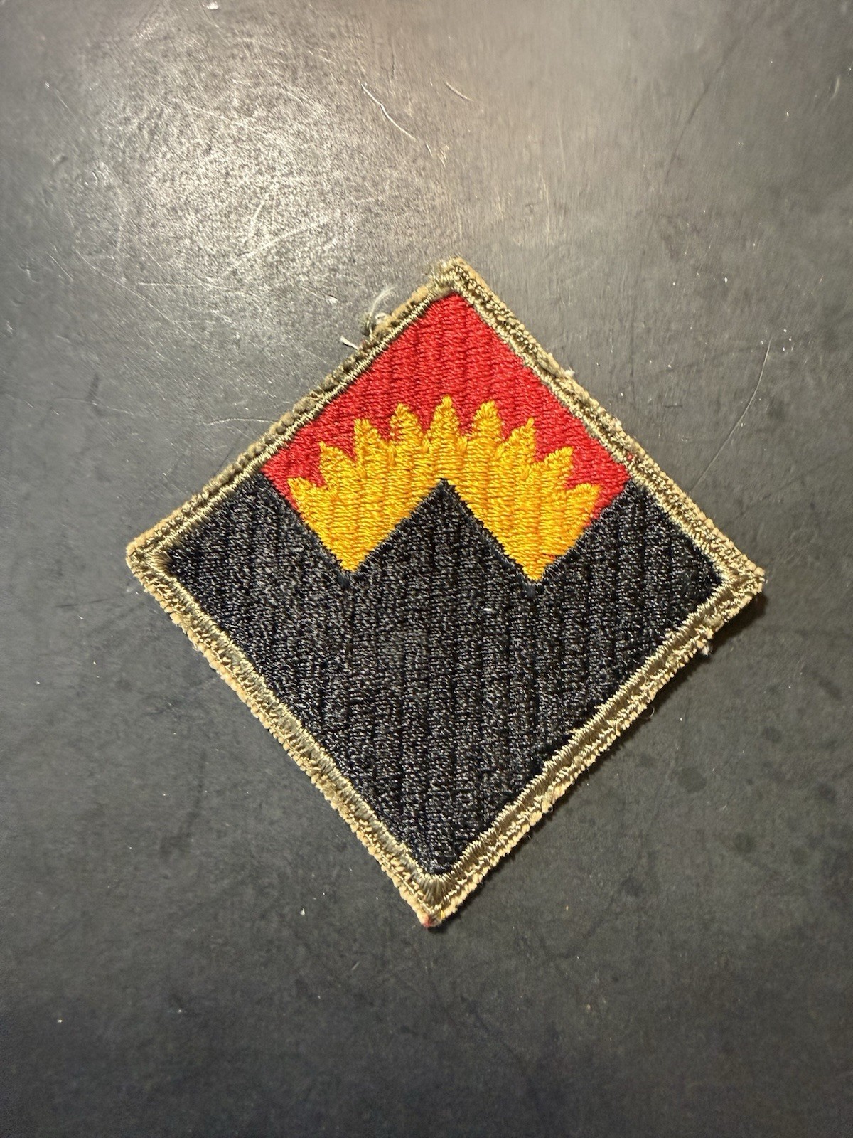 Western Defense Command White Back Patch WWII Original Ripple Weave Pacific OD