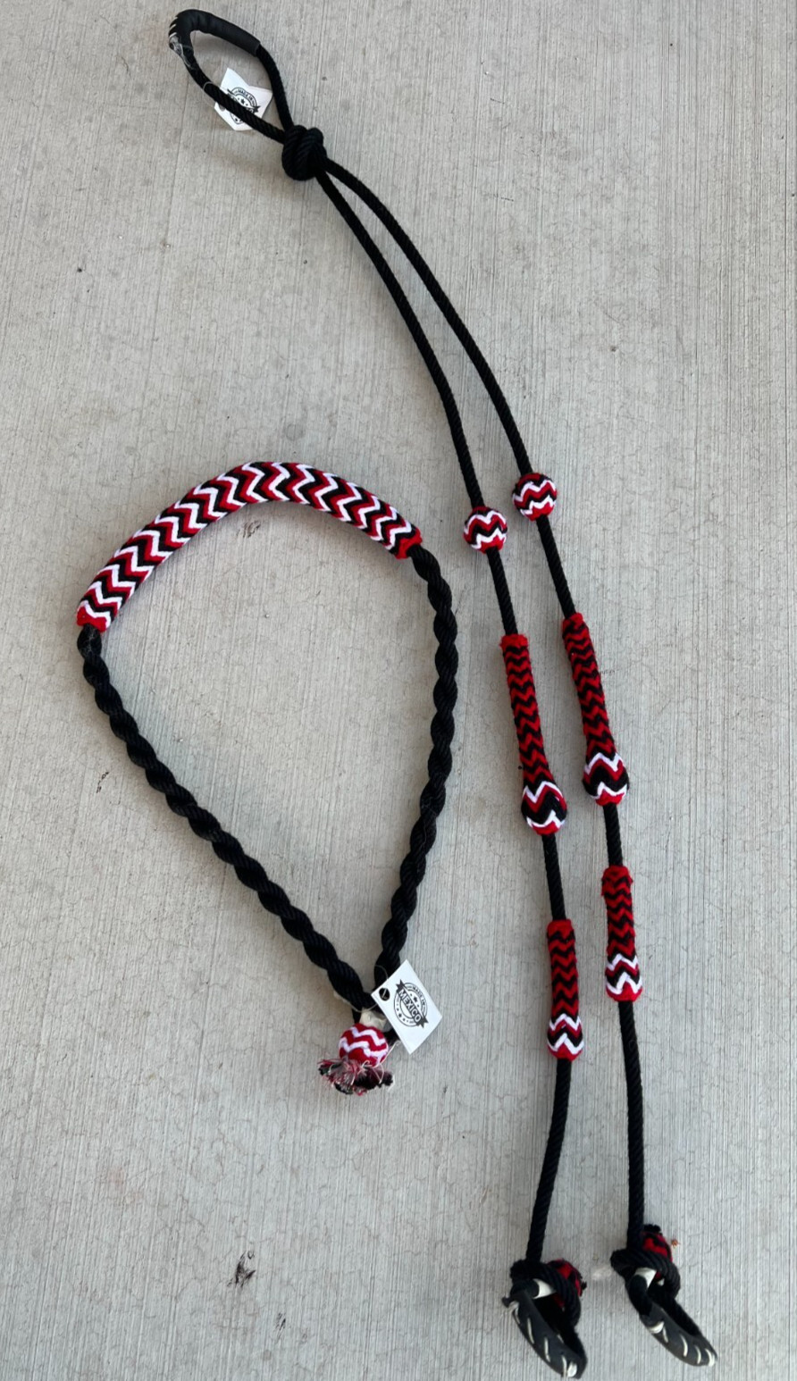 Black Charro Horse Reins and Bosal set Riendas Charras y Bosal Color Negro