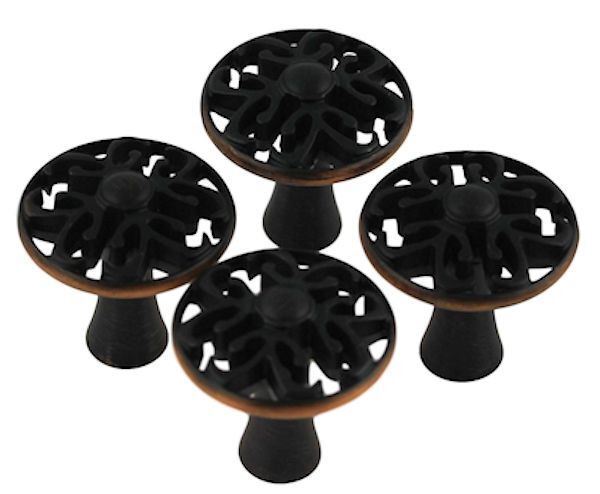 AS-IS BAD THREADS (4 Pack) 1-1/4" Panache Knob Bronze with Copper Highlights