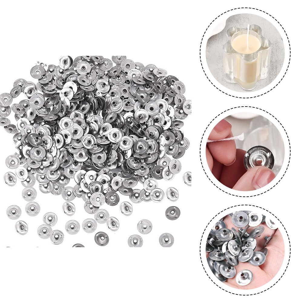 Convenient 500Pcs Candle Wicks Holders with Iron Base for DIY Projects