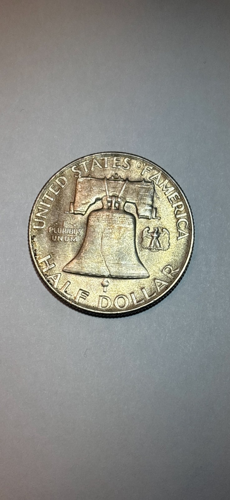 1950-D 50C Franklin Half Dollar BU Toning
